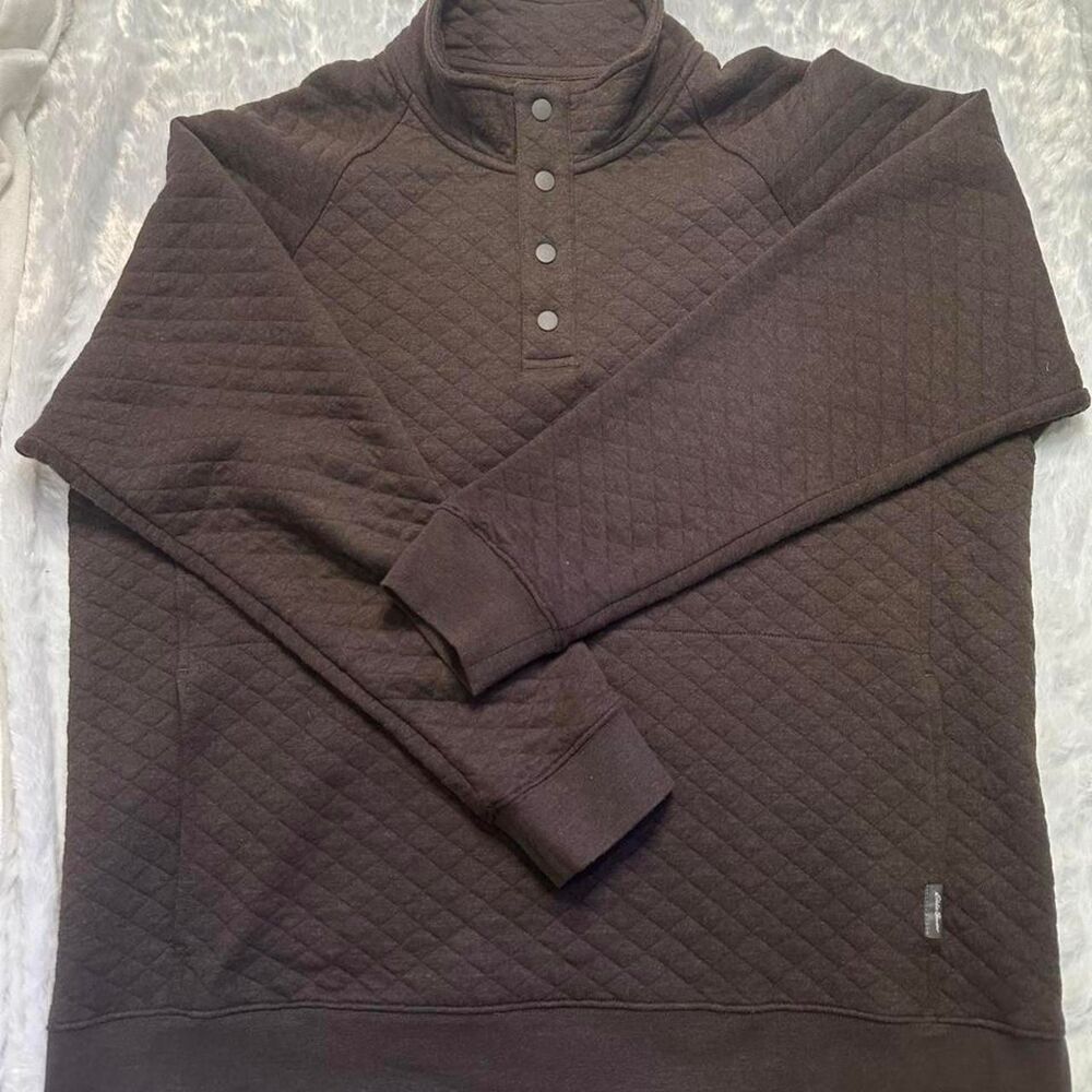 Eddie Bauer XL Men’s Brown Quilted Quarter Button Up Sweater
